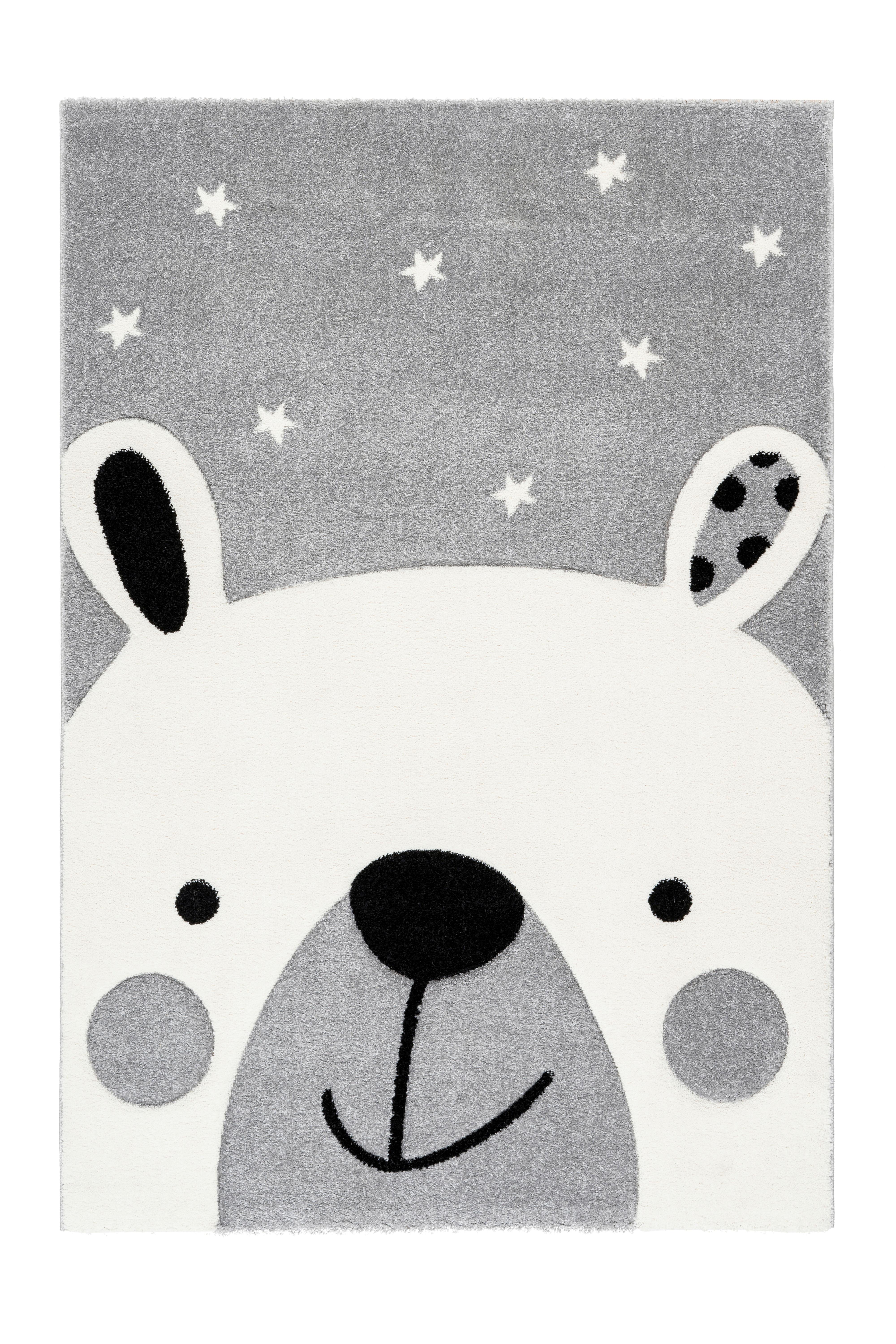 Kinderteppich Silberfarben Tier Leonora 80x150 cm
