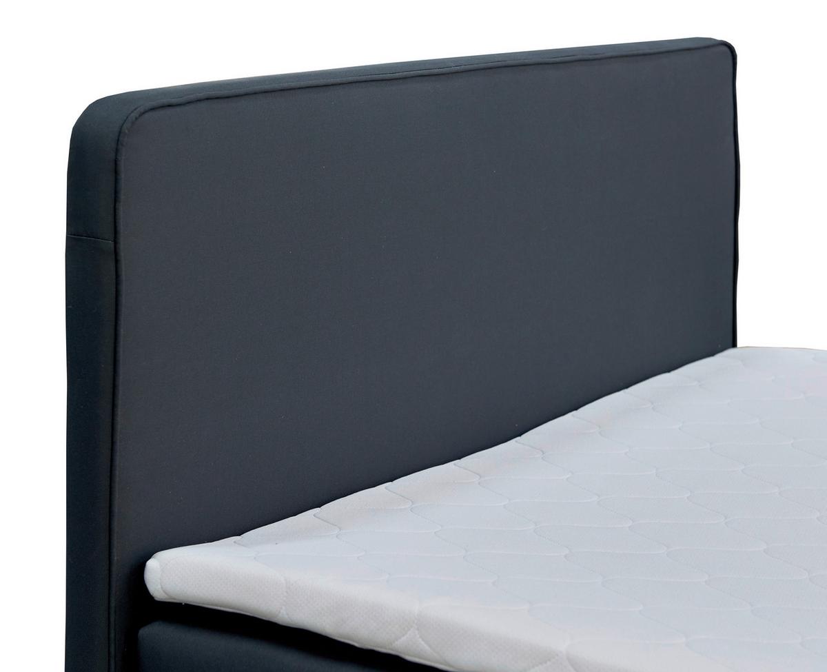 Boxspringbett mit Topper 140x200 Jubi - Dunkelgrau/Anthrazit, KONVENTIONELL, Textil (140/200cm)