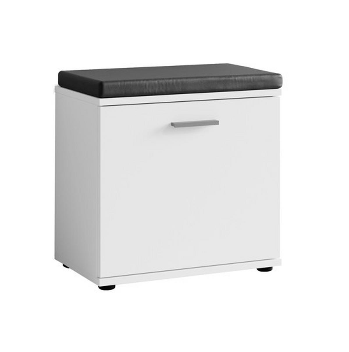 Garderobe Jakob 4-Teilig Schwarz/Weiß B: 60 cm - Schwarz/Weiß, Design, Holzwerkstoff (60/102/30cm) - MID.YOU