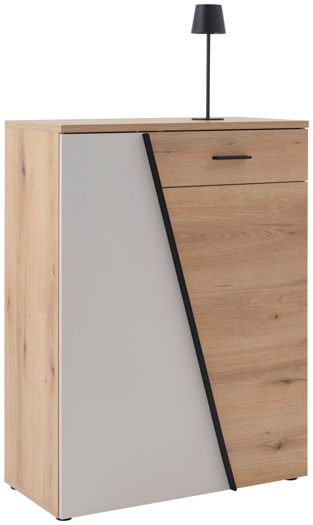 Kommode Venedig B: 80cm Eichefarben/kaschmir - Kaschmir/Eichefarben, MODERN, Holzwerkstoff (80/110/40cm)