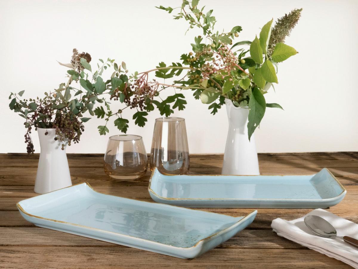 SERVIERPLATTEN-SET 33016 NATURE COLLECTION - Pastellblau, Trend, Keramik (16,5/33cm) - Creatable