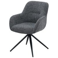 Armlehnstuhl Vittoria Grau/Schwarz B: 60 cm - Schwarz/Grau, MODERN, Textil/Metall (60/85/62cm) - Livetastic