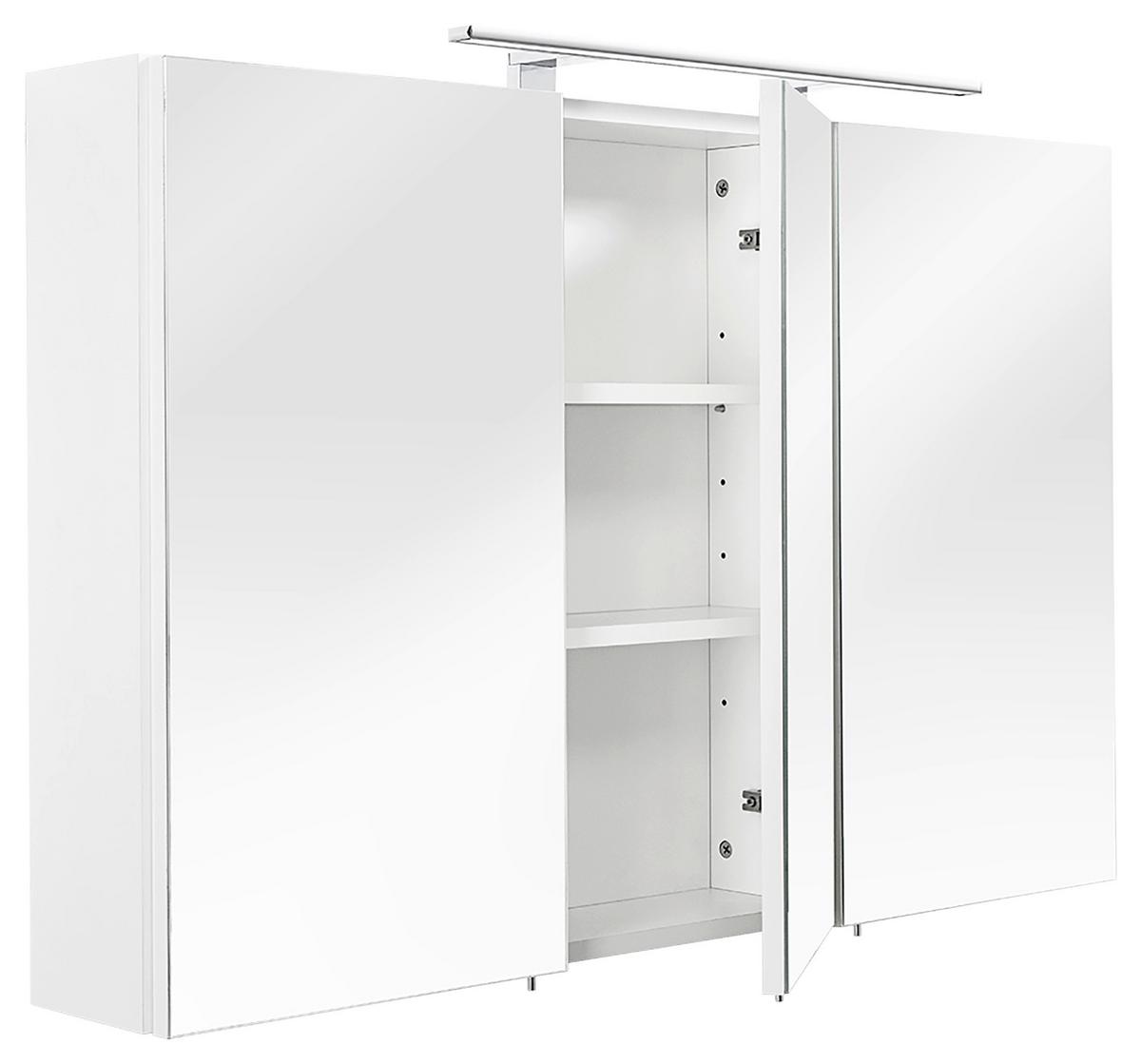 SPIEGELSCHRANK Weiß B: 110cm - Weiß, Basics, Glas/Holzwerkstoff (110/68/16cm) - MID.YOU