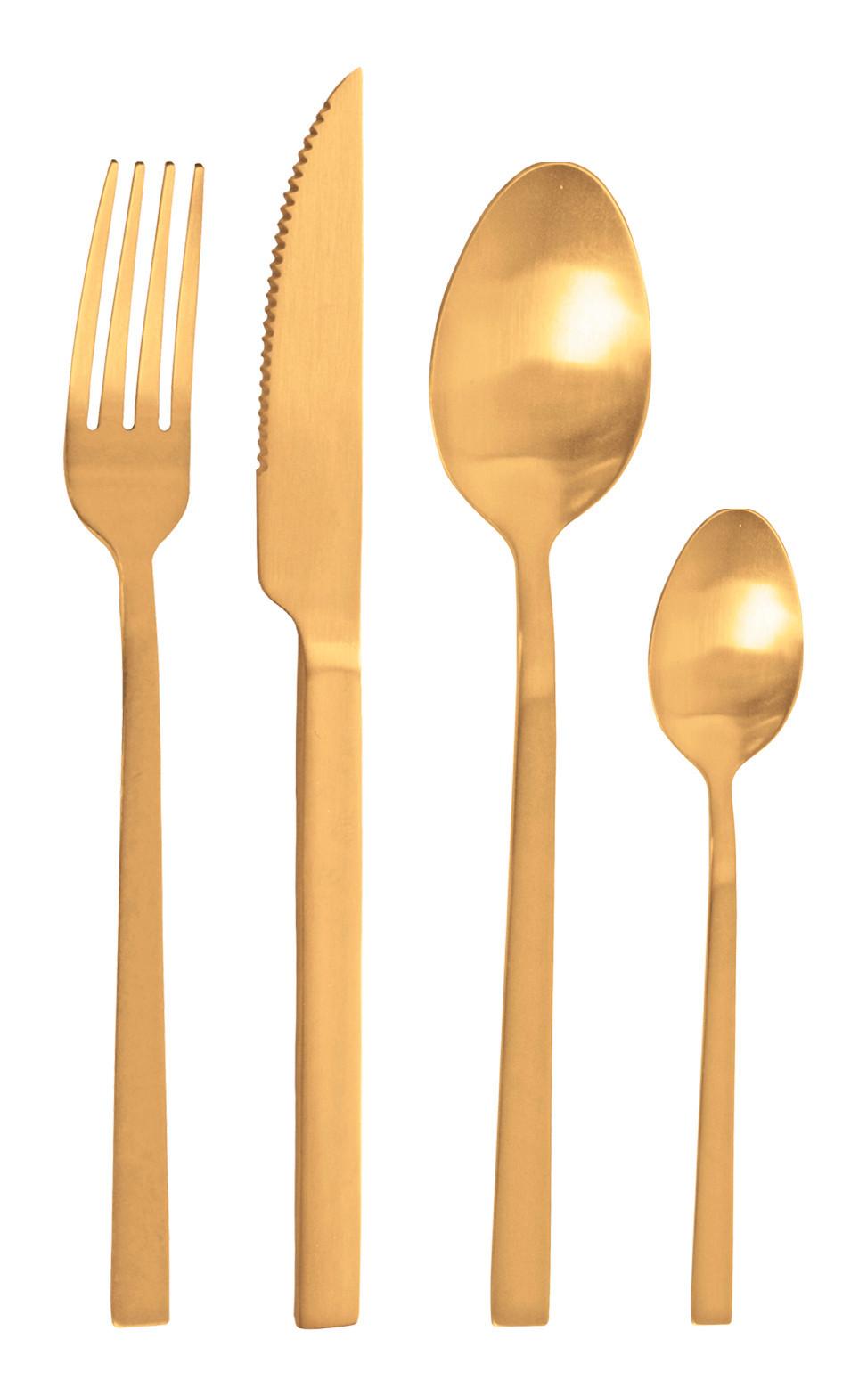 Besteckset Duke Satin Gold Goldfarben - Goldfarben, Basics, Metall - Pintinox