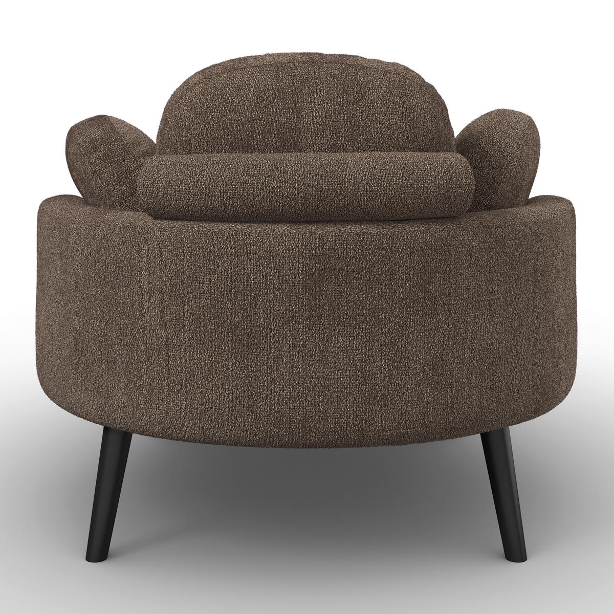 Křeslo s taburetem BIANCA, hnědá žinylka, max. 150 kg - přírodní barvy/hnědá, Moderní, dřevo/textil (111/69/152cm) - Bessagi Home