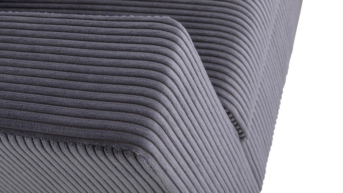 Ecksofa Toffee mit Kissen, Anthrazit Cord 208x140 cm - Anthrazit/Schwarz, Basics, Holz/Textil (208/140/88cm)