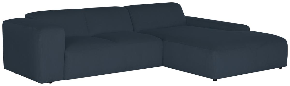 Ecksofa Hannah Blau 304x200 cm - Blau/Schwarz, Design, Textil (304/200cm) - MID.YOU