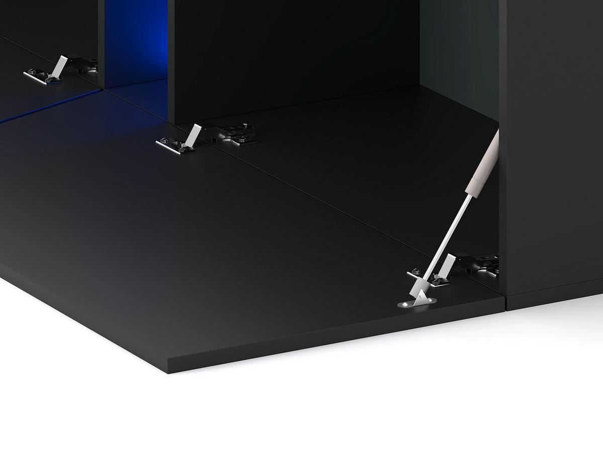 TV-Lowboard Slant B: 160 cm Schwarz - Schwarz, Design, Holzwerkstoff (160/35/40cm) - Livetastic