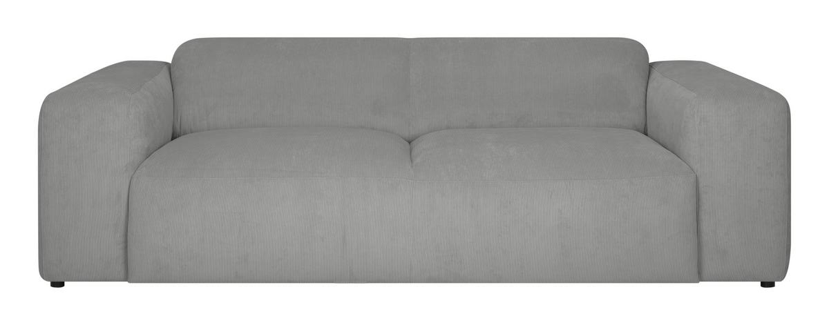 3-sitzer-sofa Hannah Hellgrau B: 247 Cm - Hellgrau/Schwarz, Design, Textil (247/75/104cm) - MID.YOU
