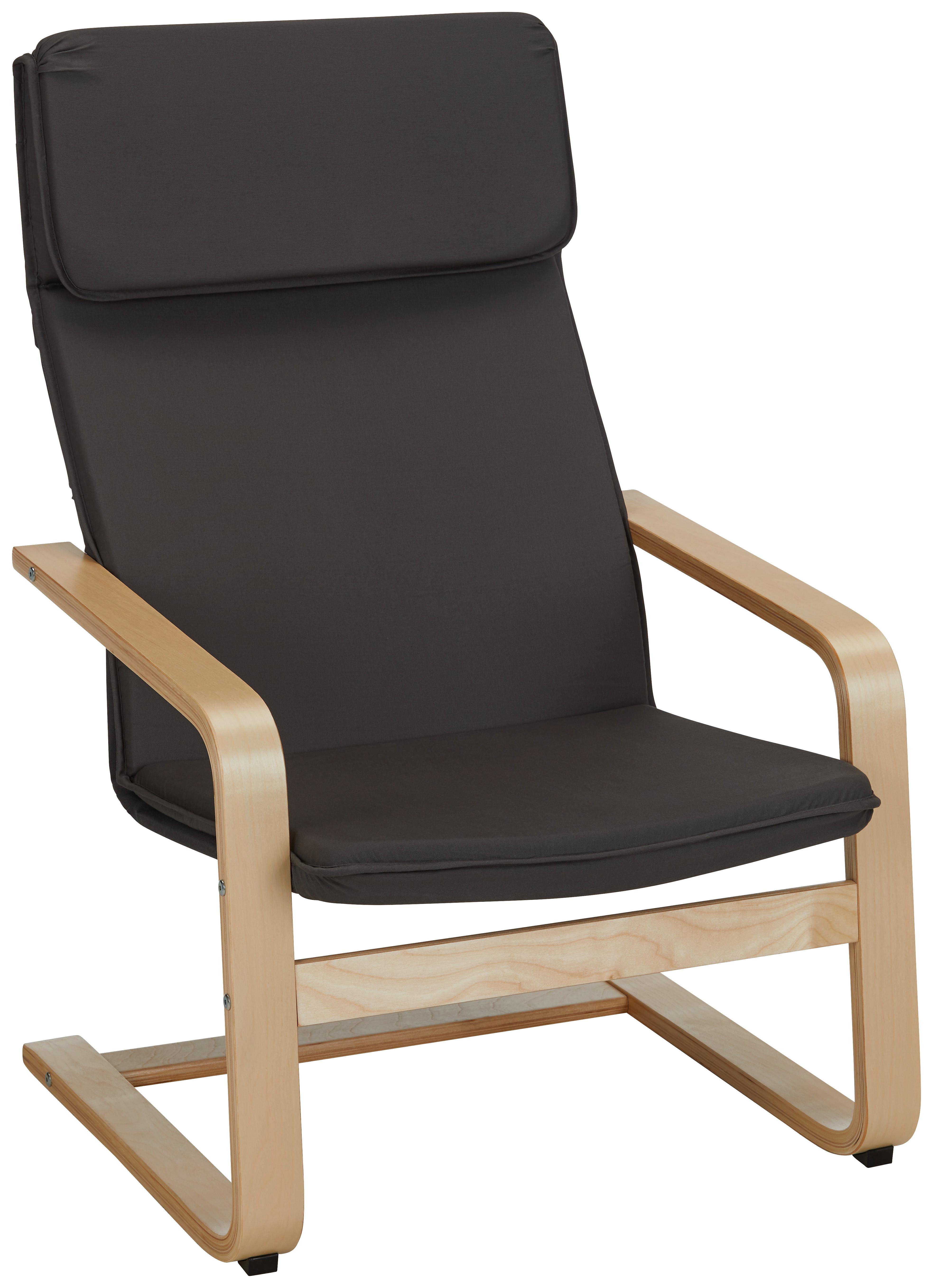 Houpací Židle Manu - šedá/přírodní barvy, Moderní, dřevo/textil (67/98/78cm)