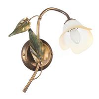 Wandleuchte 4620/Ap - Bronzefarben/Olivgrün, Natur, Glas/Metall (30/35cm)