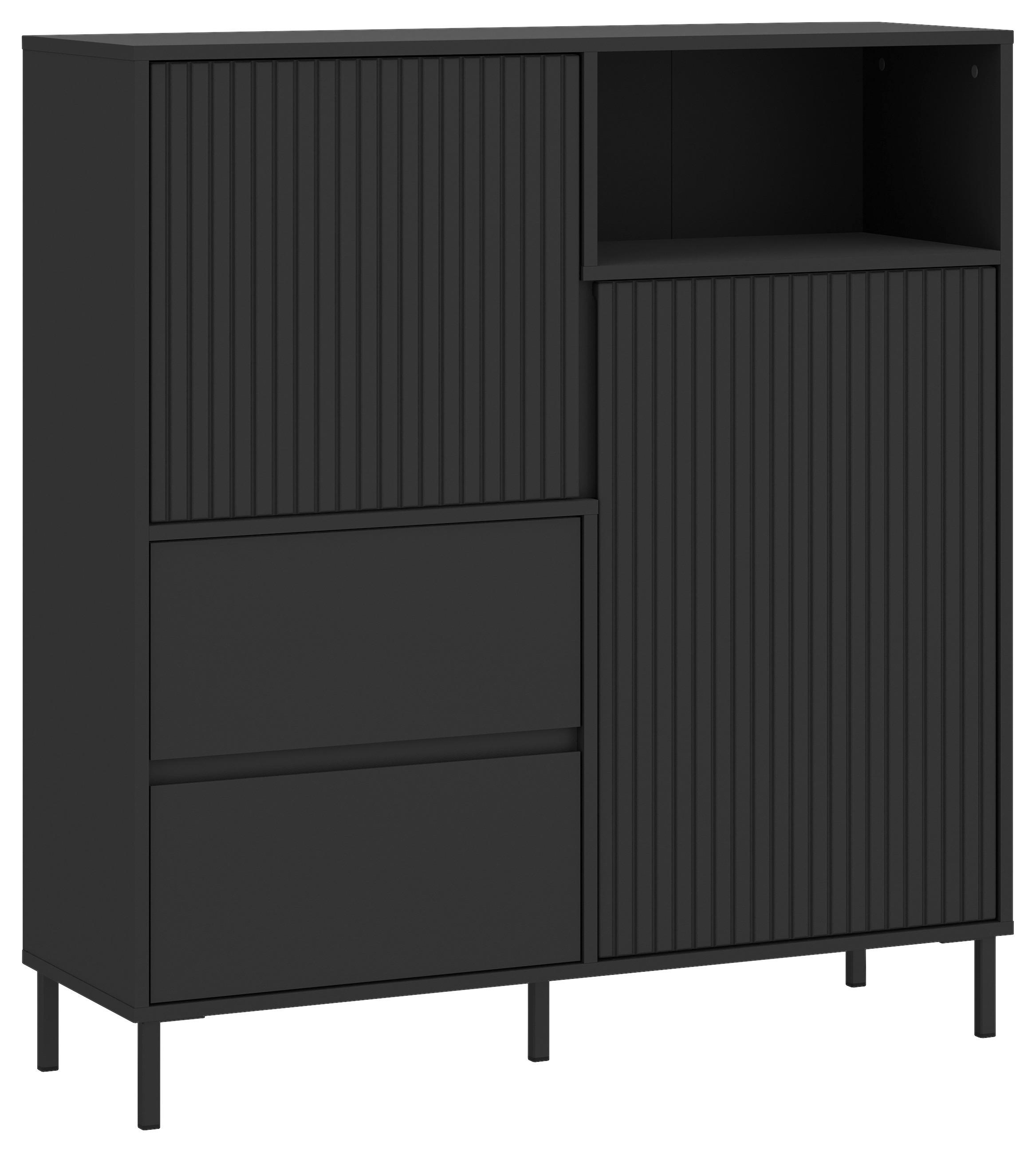 Kommode Avenale Anthrazit B: 105,4 Cm - Anthrazit/Schwarz, Trend, Holzwerkstoff (105,4/117,2/40cm)