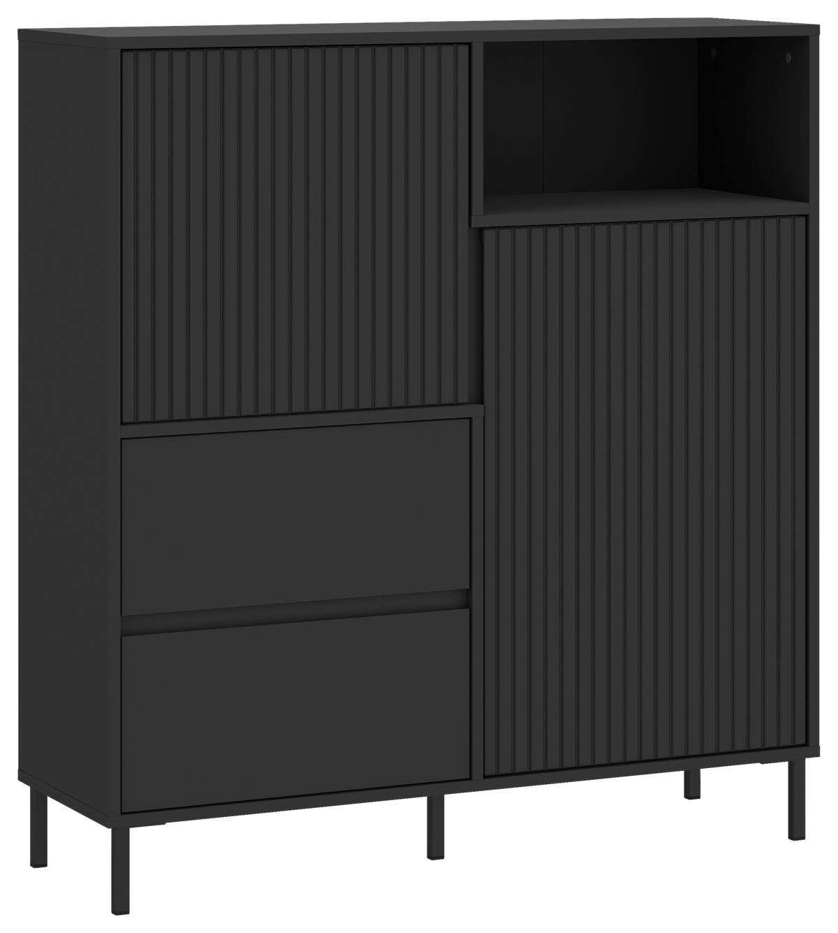 Kommode Avenale Anthrazit B: 105,4 Cm - Anthrazit/Schwarz, Trend, Holzwerkstoff (105,4/117,2/40cm)