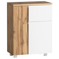 Hängeschrank Varese BxH: 65 79cm Weiß/Wotaneiche Dekor - Eiche Wotan/Weiß, MODERN, Holzwerkstoff (65/79/35cm) - Held