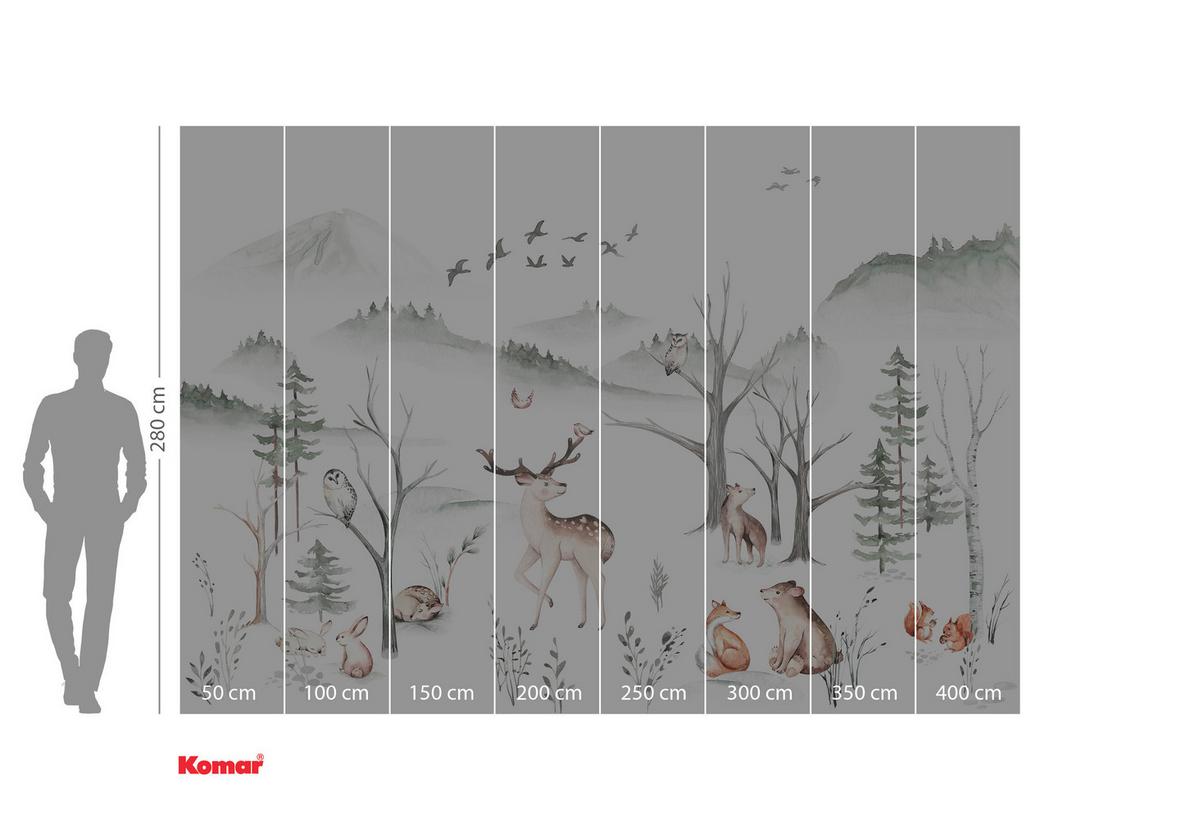 Fototapete Cozy Woods - Multicolor, Trend, Papier (400/280/1cm)