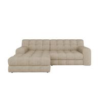 Designová sedačka KARL, levá, béžová - černá/béžová, Moderní, textil/plast (169/287cm) - Bessagi Home