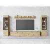 Wohnwand Wohnwand Vera Ii Eiche Artisan - Eiche Artisan/Grau, Basics, Glas/Holzwerkstoff (240/130/33cm) - P & B