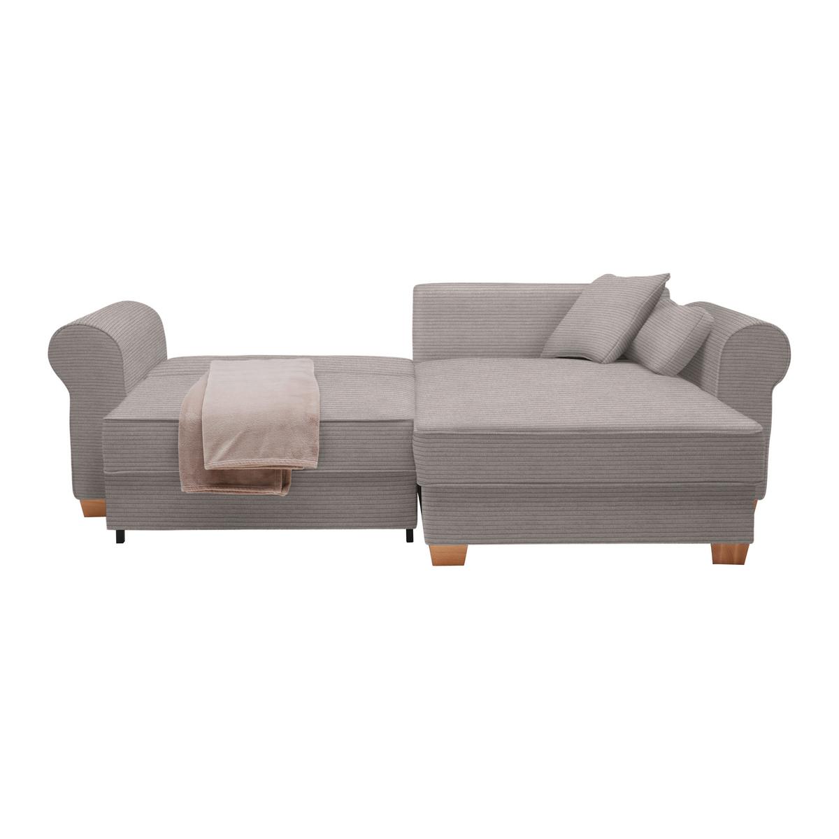 Sedací souprava ANGELO, oboustranná,šedý manšestr - šedá, Moderní, dřevo/kompozitní dřevo (255/92/185cm) - Mömax