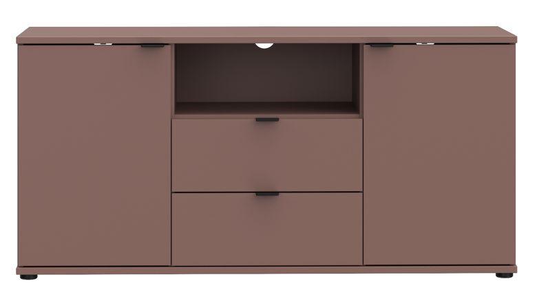 Komoda pod televizi Ganymede, barva terakota, š: 130cm - černá/terracotta, Moderní, kov/kompozitní dřevo (129,8/63,1/41,3cm)