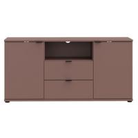 TV diel Ganymede, farba terakota, š: 130 cm - čierna/terakota, Modern, kov/kompozitné drevo (129,8/63,1/41,3cm)
