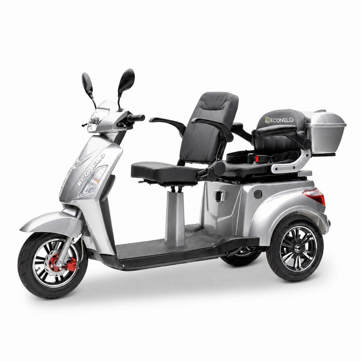 E-Seniorenmobil BILLY2L Lithium-Akku, 3-Rad, 1000W - Hellgrau, Basics, Metall (165/80/110cm)