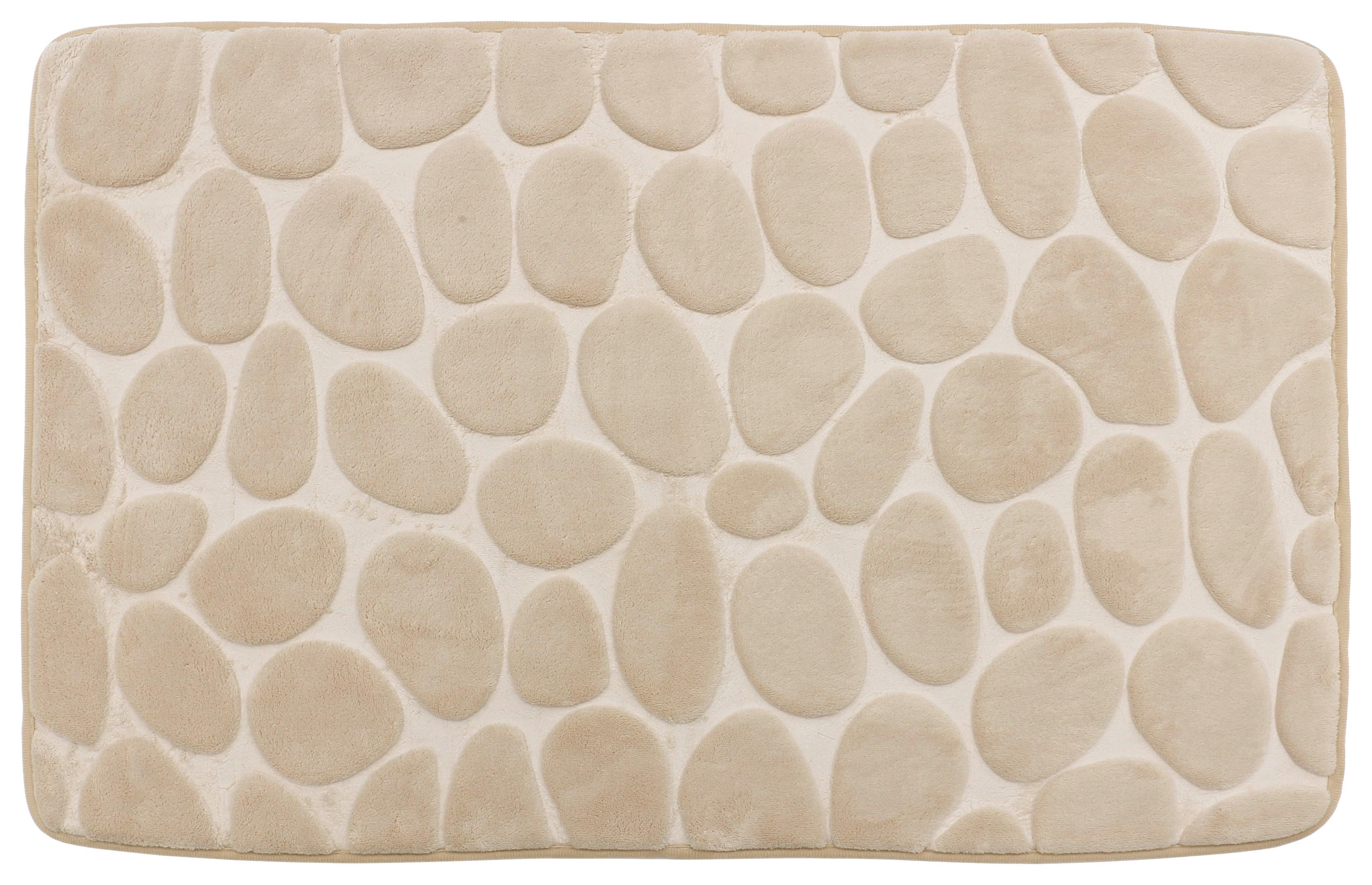 Badematte Stone 50x80 Cm Beige, Rutschhemmend - Beige, MODERN, Textil (50/80cm) - Luca Bessoni