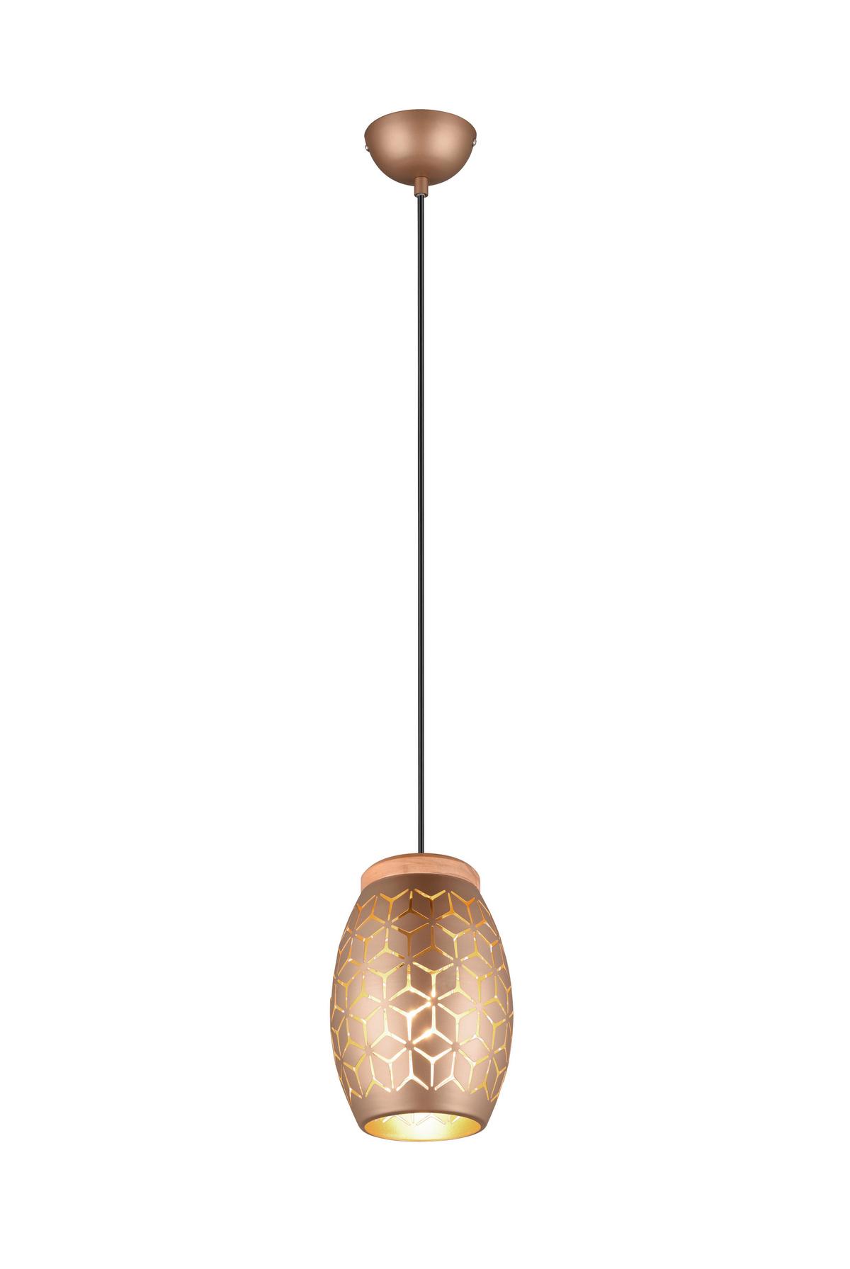 Pendelleuchte R31571065 Bidar - Bronzefarben, KONVENTIONELL, Holz/Metall (15/150cm)