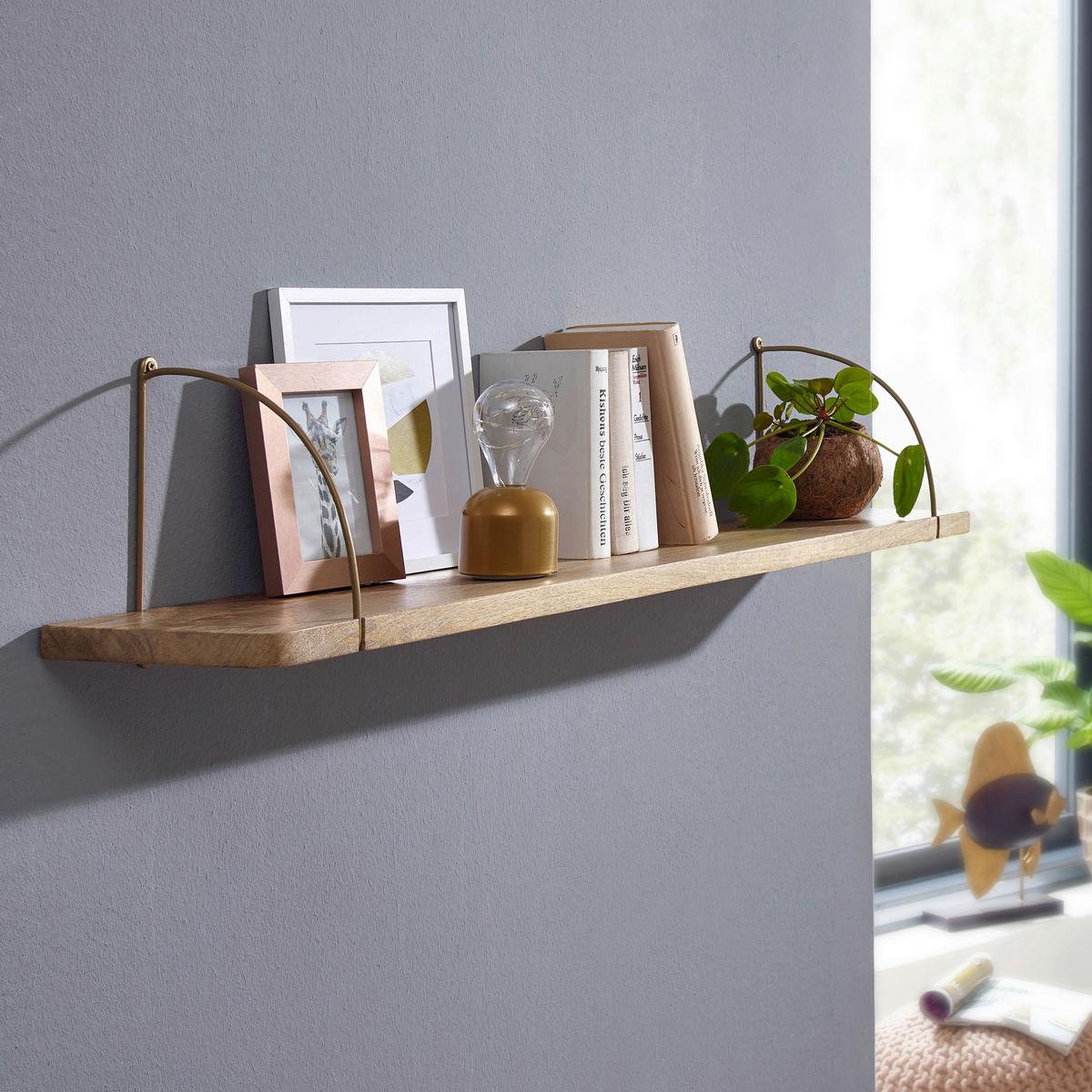 Wandregal Wl6.598 Braun B: 120 Cm - Braun, Basics, Holz (120/25/22cm) - MID.YOU