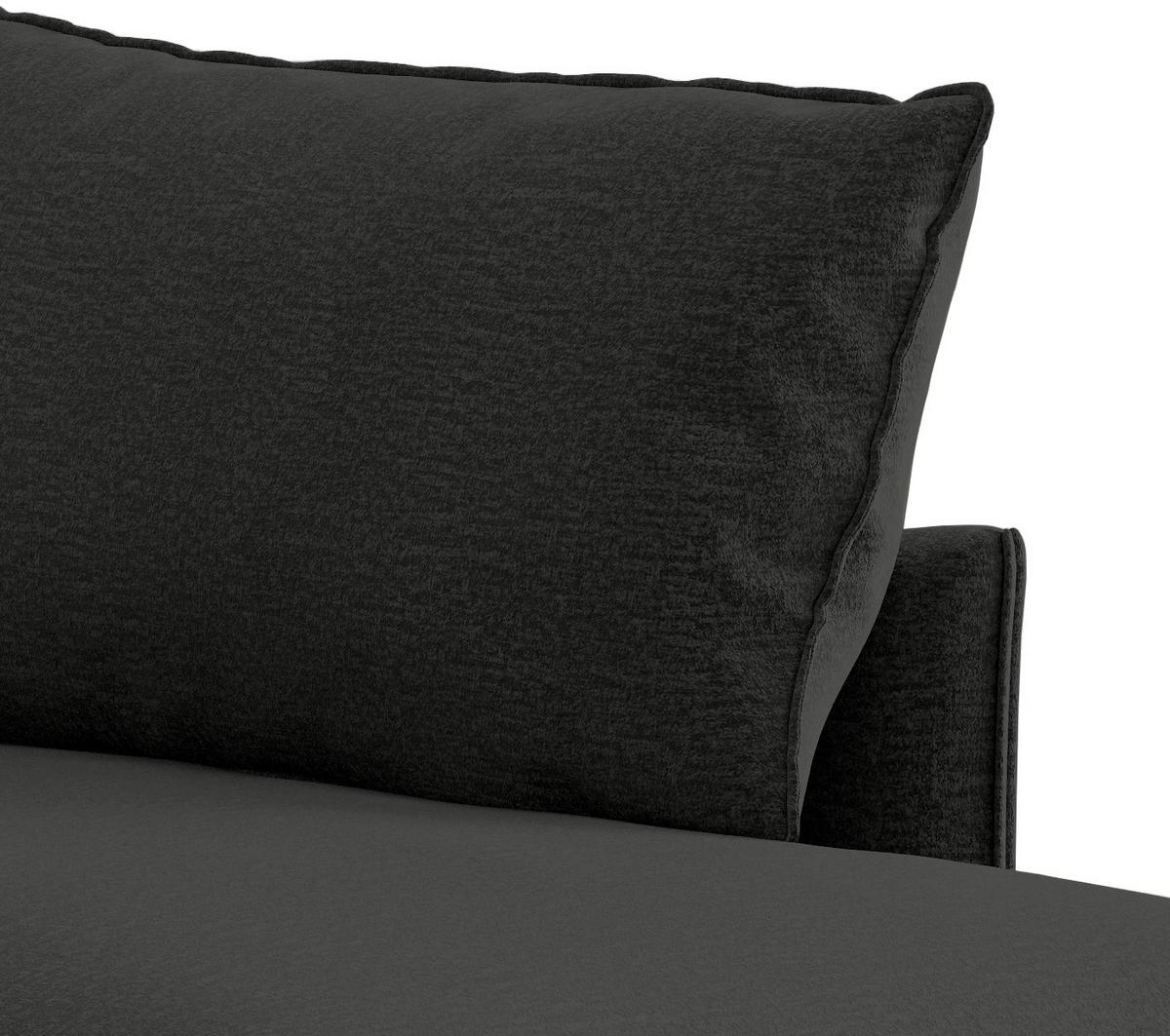 Ecksofa Samos Dunkelgrau S: 267x204 Cm - Dunkelgrau/Schwarz, Design, Textil (267/204cm) - Livetastic