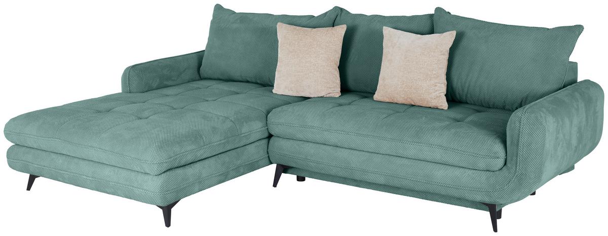 Ecksofa Wave - Türkis/Beige, MODERN, Textil (189/266cm)