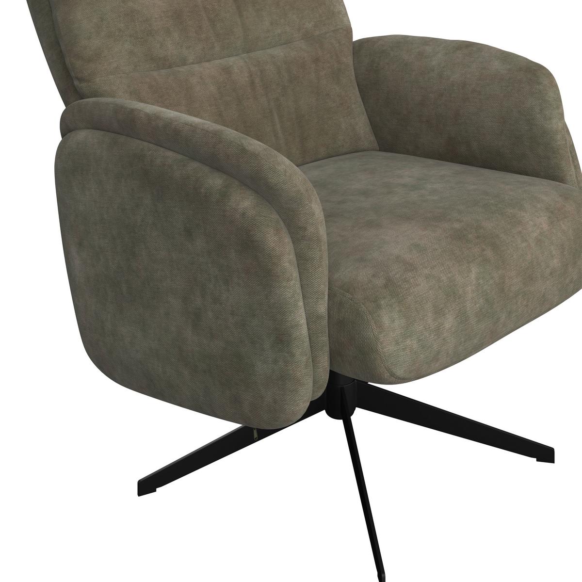 Relaxsessel Star grün, 360° drehbar - Schwarz/Grün, MODERN, Textil/Metall (72/107/86cm) - James Wood