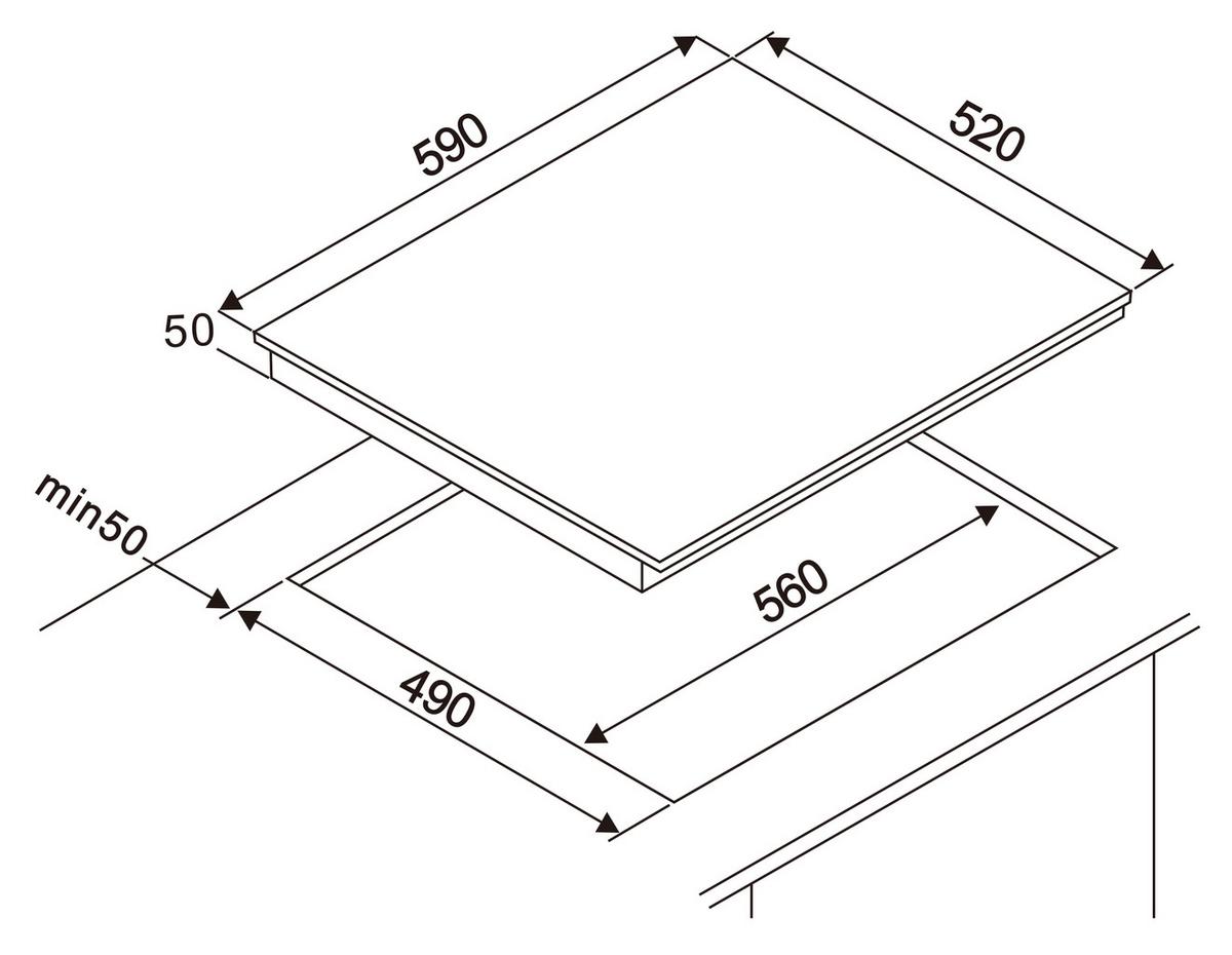 Einbauherd-set B: 59,5 Cm Elektro-Glaskeramik/ Autark - Schwarz, Trend, Glas/Metall (59,5/59,5/56,5cm) - Respekta