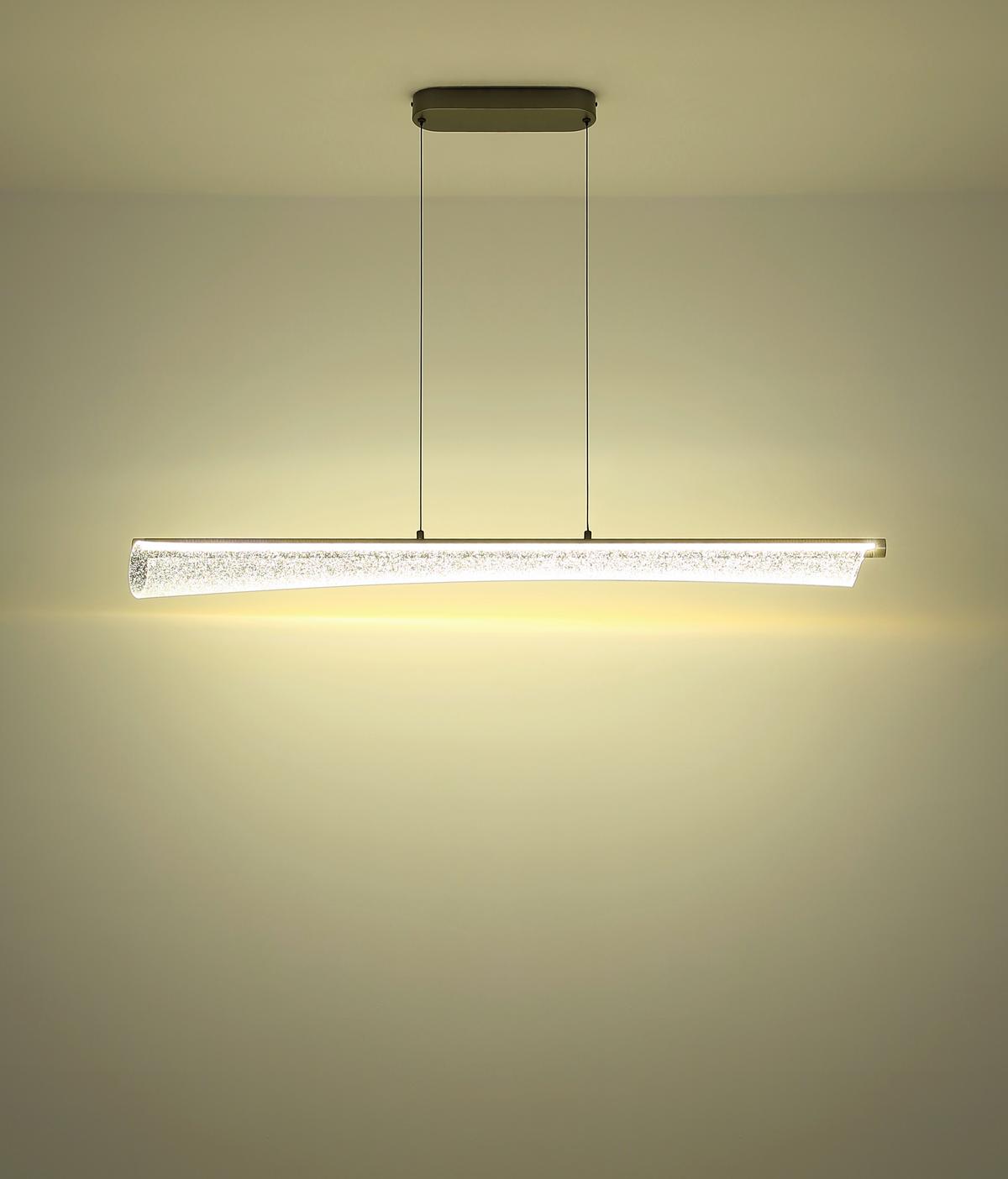 ZÁVESNÉ LED SVIETIDLO MALINDA - číra/čierna, Design, kov/plast (121/13,5/120cm) - Globo