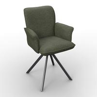 STOLIČKA S PODRÚČKAMI TESS - čierna/zelená, Modern, kov/drevo (64/90/63cm) - Bessagi Home