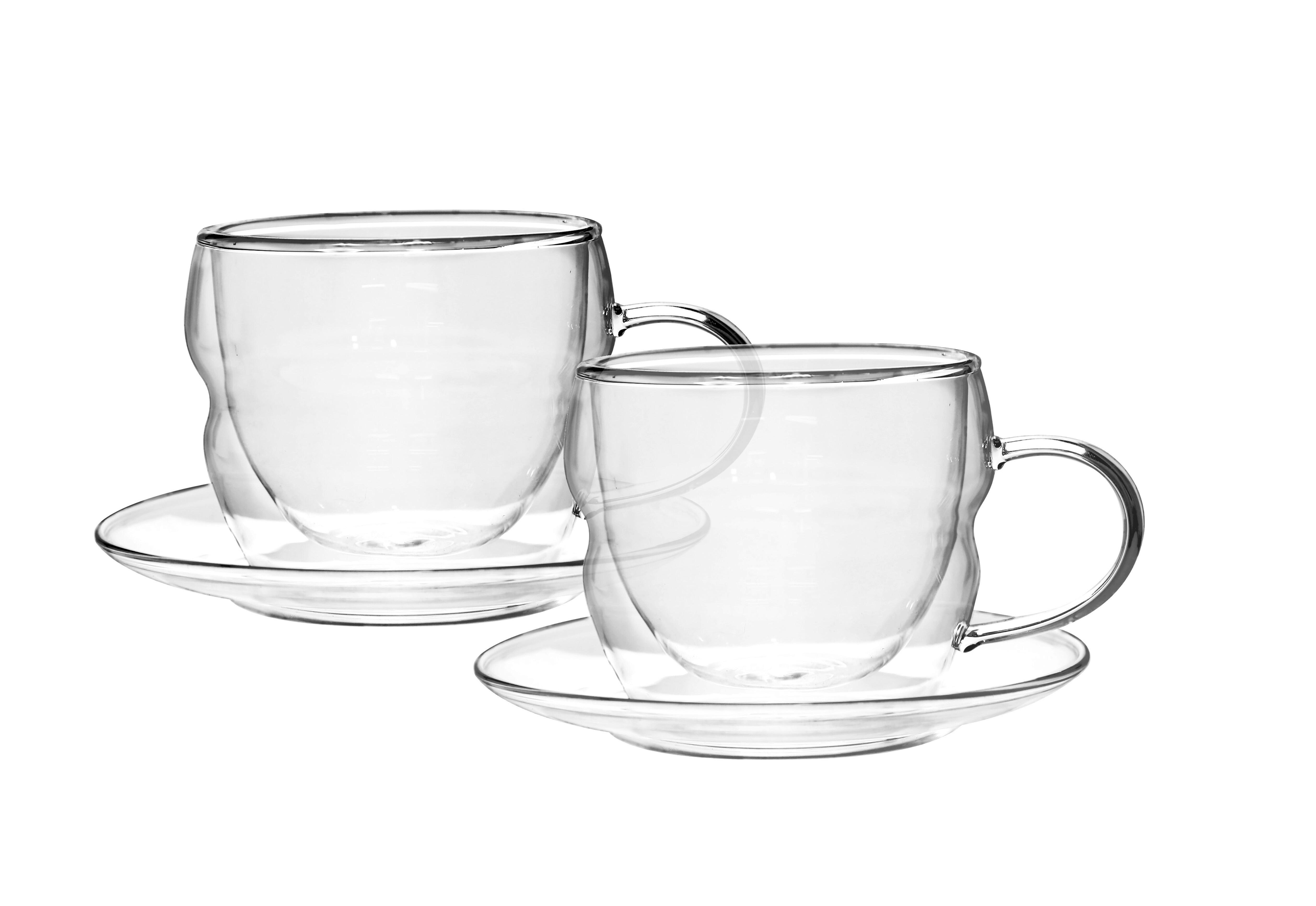 ŠÁLEK A PODŠÁLEK NA KÁVU COFFEE FUSION - čiré, Moderní, sklo (230ml) - Premium Living