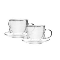 ŠÁLEK A PODŠÁLEK NA KÁVU COFFEE FUSION - čiré, Moderní, sklo (230ml) - Premium Living