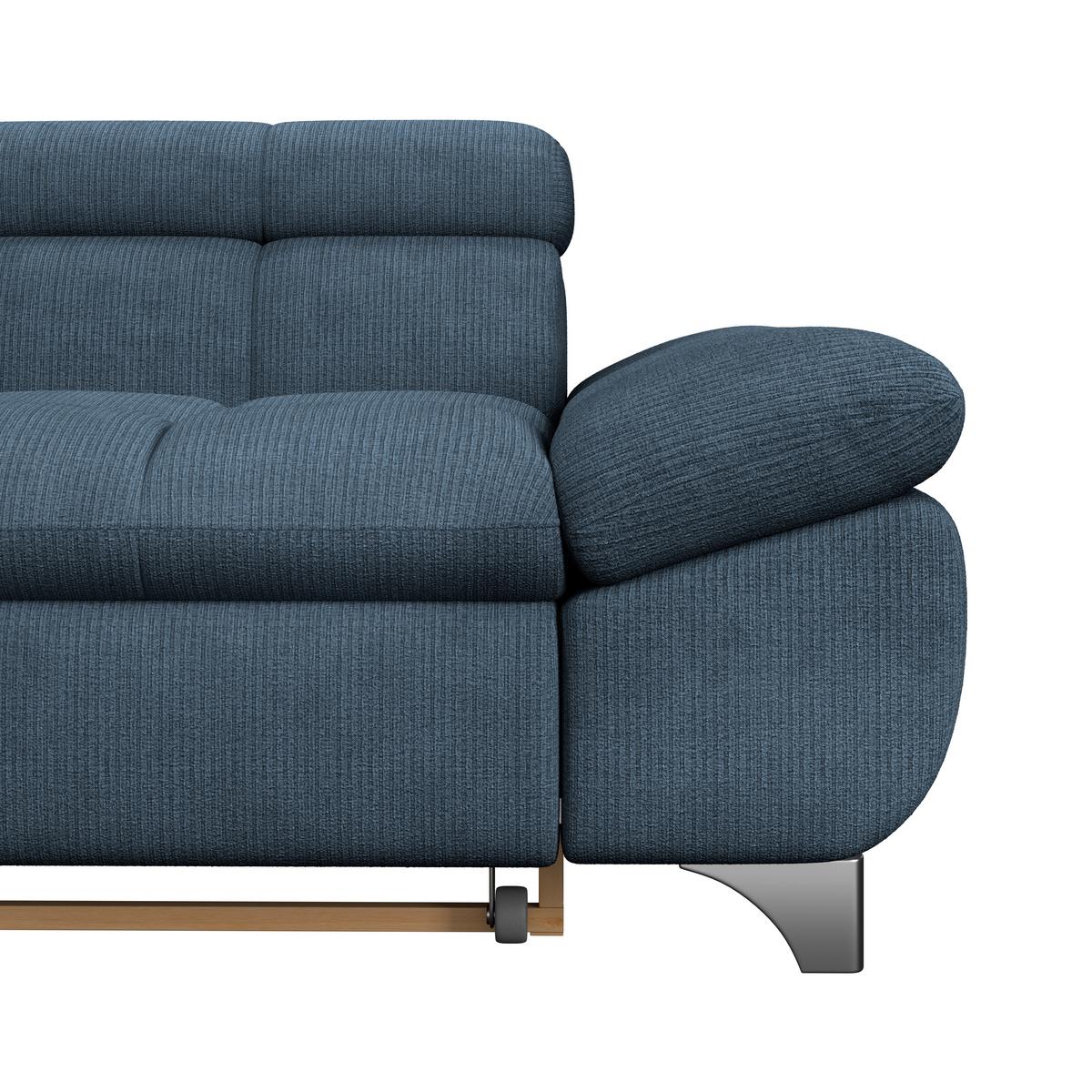 Rohová sedačka GEMINI, ľavá, tmavomodrá ženilka - tmavomodrá/chrómová, Konventionell, kov/textil (234/312cm)