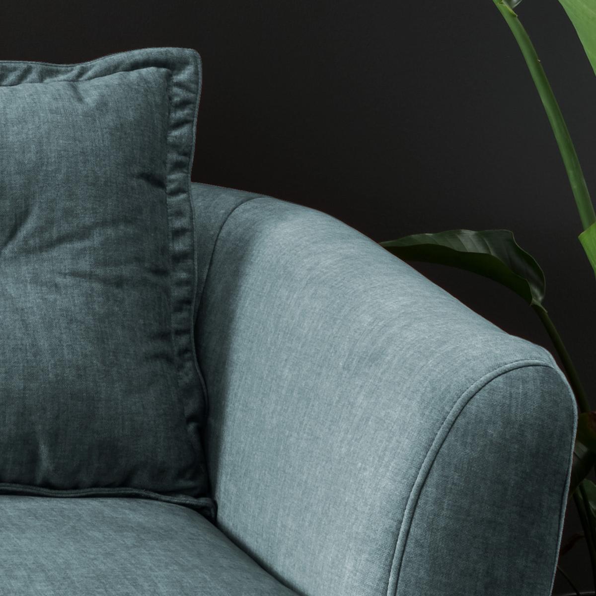2,5-Sitzer Baggio Dunkelblau B: 196 cm - Blau/Buchefarben, MODERN, Textil (196/94/103cm) - Livetastic