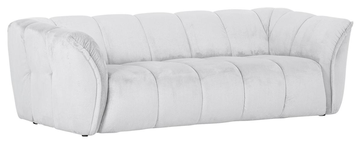 Bigsofa Sabea B: 220 Cm Weiß Plüsch - Schwarz/Weiß, KONVENTIONELL, Textil (220/67/106cm) - MID.YOU