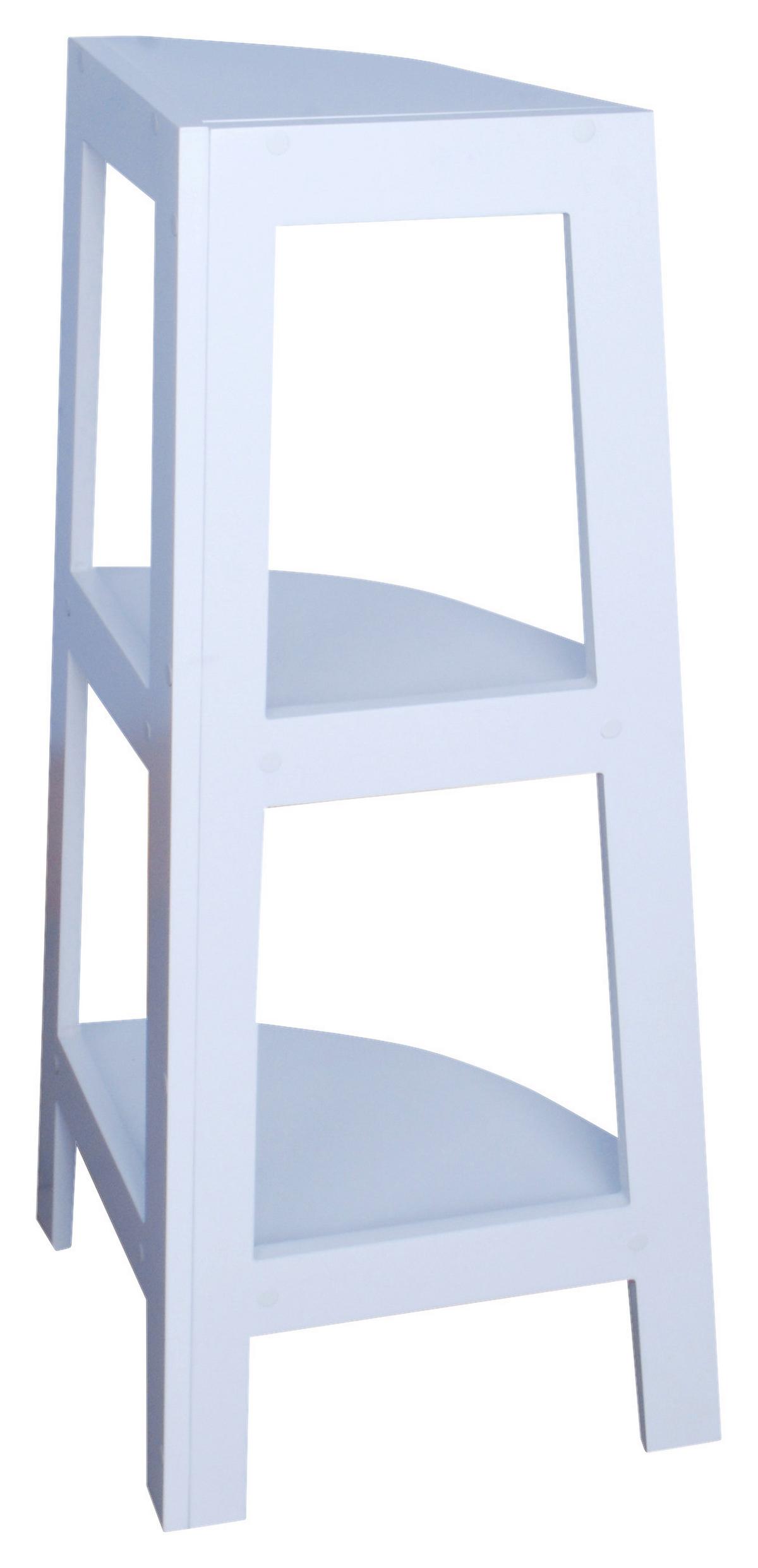 Sarokpolc Emil - fehér, Modern, faalapú anyag (37/80/37cm)