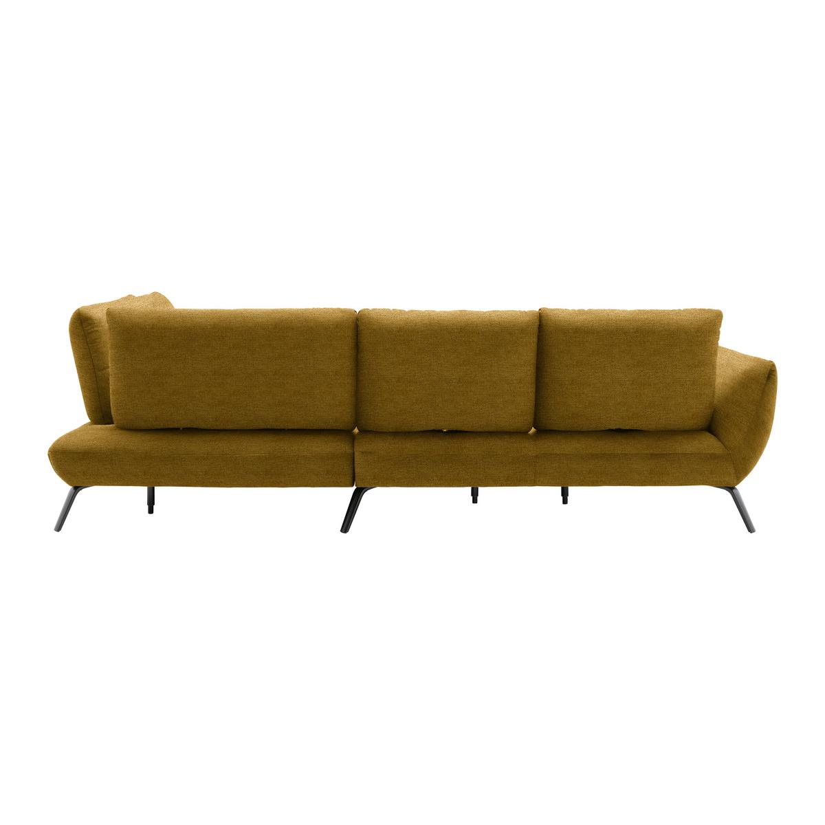 Rohová sedačka TRENDY, pravá, horčicovožltá - horčicovožltá/čierna, Modern, kov/kompozitné drevo (310/93/250cm) - Premium Living
