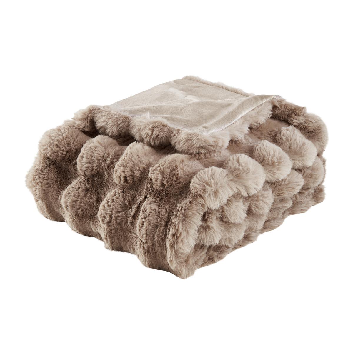 Kožušinová deka Bella, 130/180cm, sivohnedá - taupe, Modern, textil (130/180cm) - Premium Living