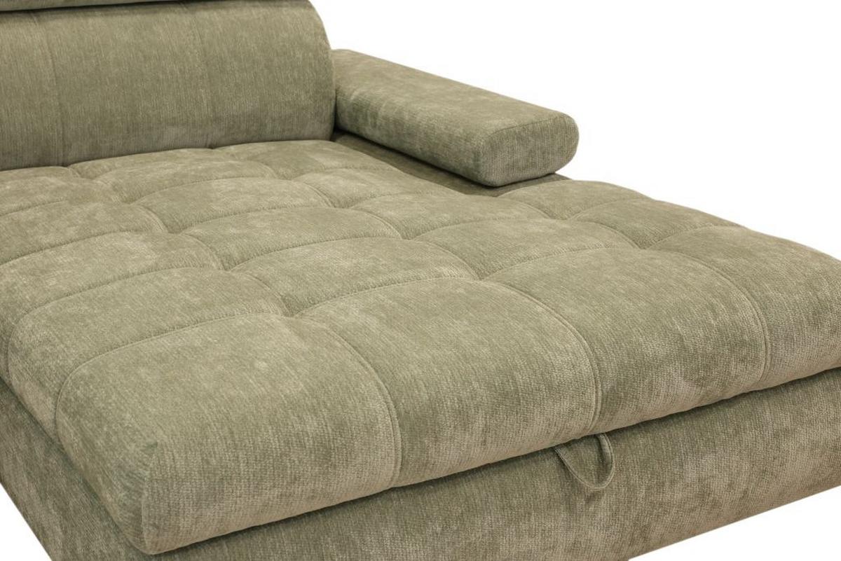 Rohová sedačka VEGAS, pravá, šalviovozelená ženilka - čierna/šalviovozelená, Design, drevo/textil (294/173cm)