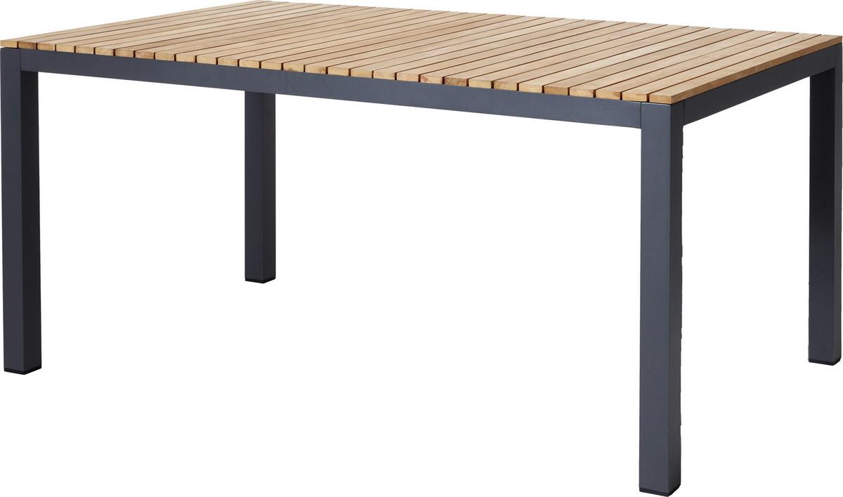 Gartentisch Mood Extreme Teakholz/metall L 167,5 Cm - Anthrazit/Teakfarben, KONVENTIONELL, Holz/Metall (167,5/100/74cm) - Gardenson