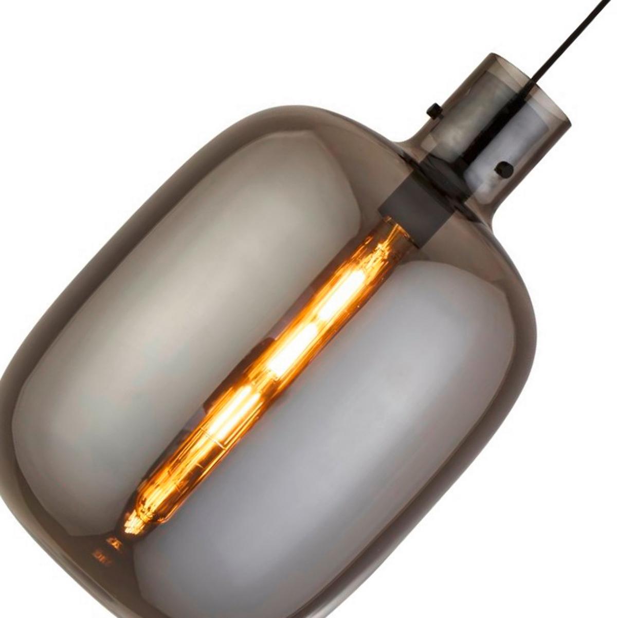 Hängeleuchte Barrel H: 127 Cm 1-Flammig, Höhenverstellbar - Schwarz, Design, Glas/Metall (30/127cm)