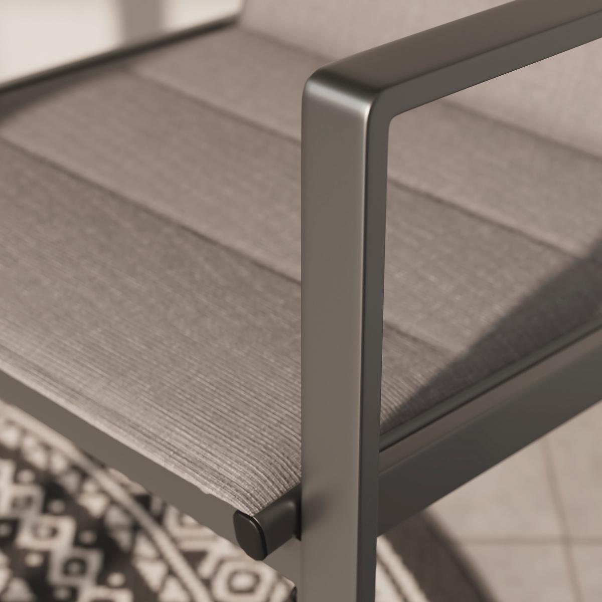 SADA NA BALKON SIENNA - antracitová, Moderní, kov/textil (70/74/70cm)