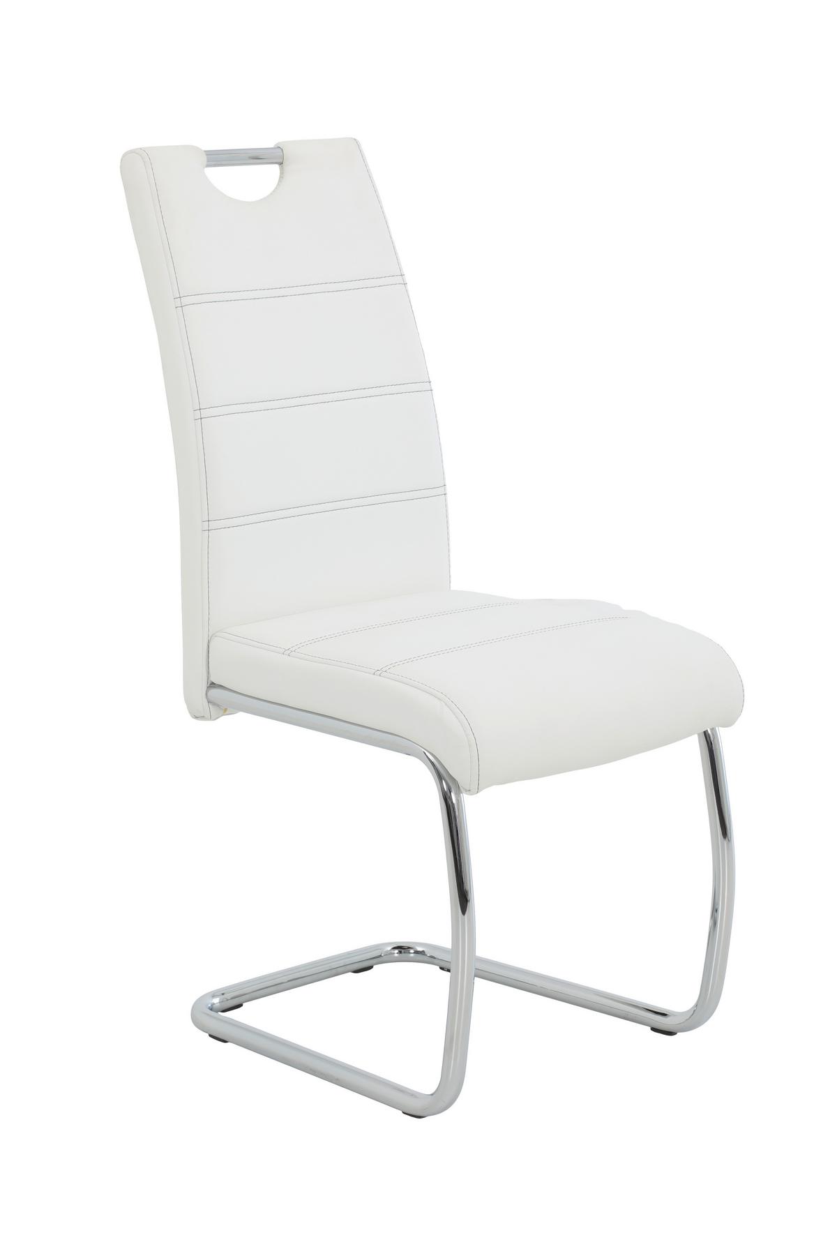 Schwingstuhl-set Flora S 4er-Set - Chromfarben/Weiß, MODERN, Textil/Metall (43/98/59cm) - MID.YOU