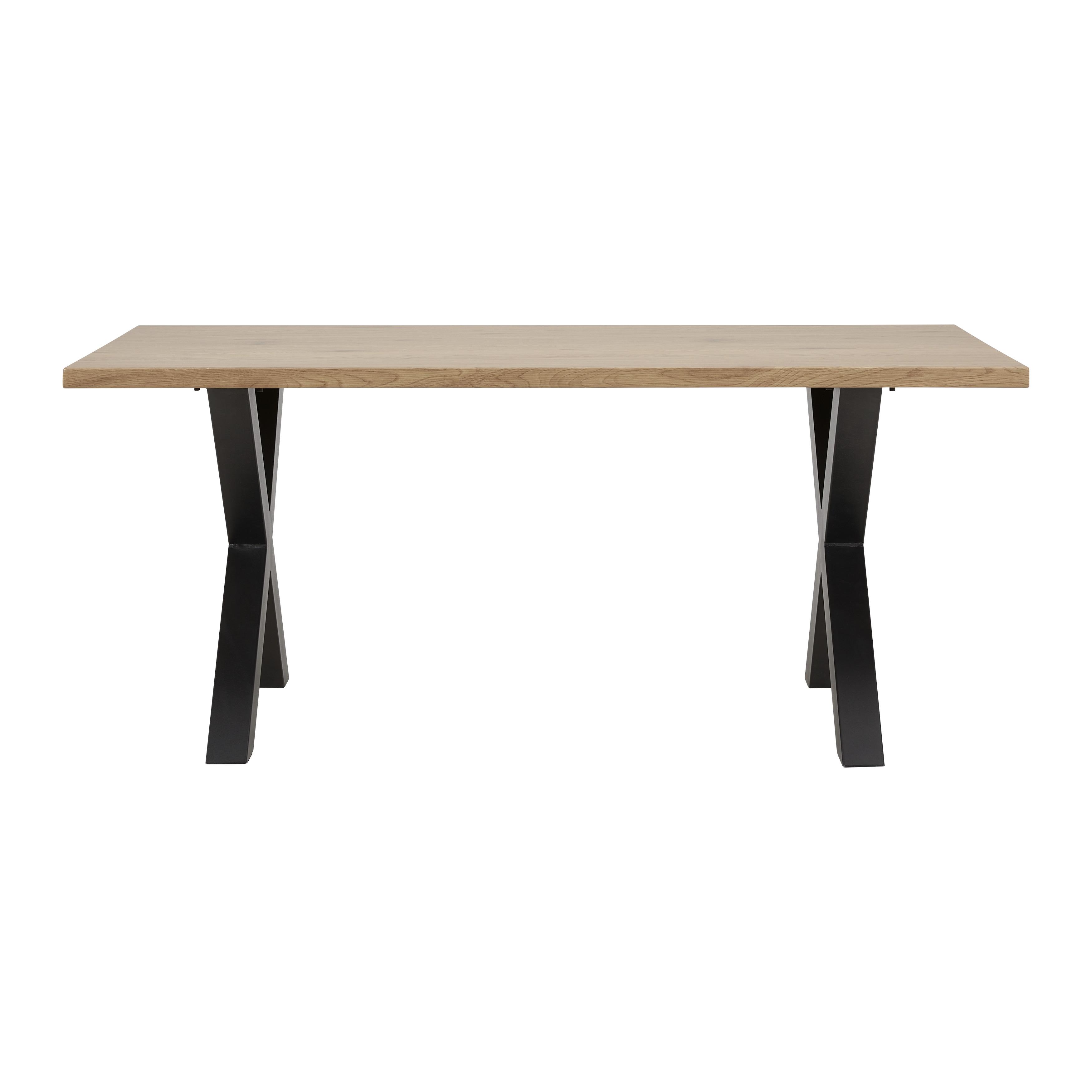 Jídelní Stůl Giona 180x90 Cm - černá/barvy jasanu, Moderní, kov (90/180/76cm) - Bessagi Home