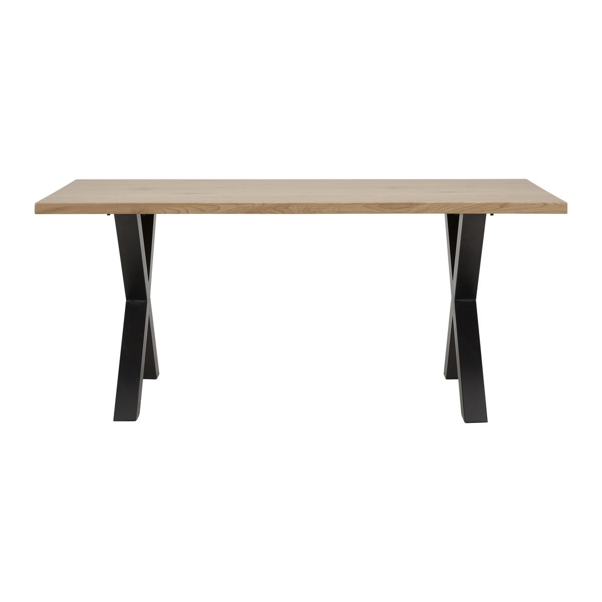 Jídelní stůl GIONA 180x90 cm - černá/barvy jasanu, Moderní, kov/kompozitní dřevo (180/76/90cm) - Bessagi Home