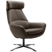 SESSEL BE ORGANIC - Schwarz/Grau, MODERN, Leder (81/112/83cm) - Trendmanufaktur